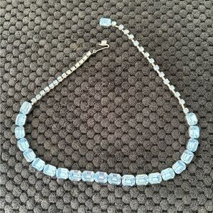 Albert Weiss Light Blue Crystal Tennis Necklace